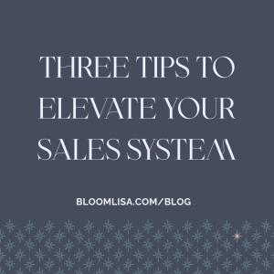 Three tips to elevate your sales system, blog by Lisa van Reeuwyk Reeuwyk of Bloom Business Development